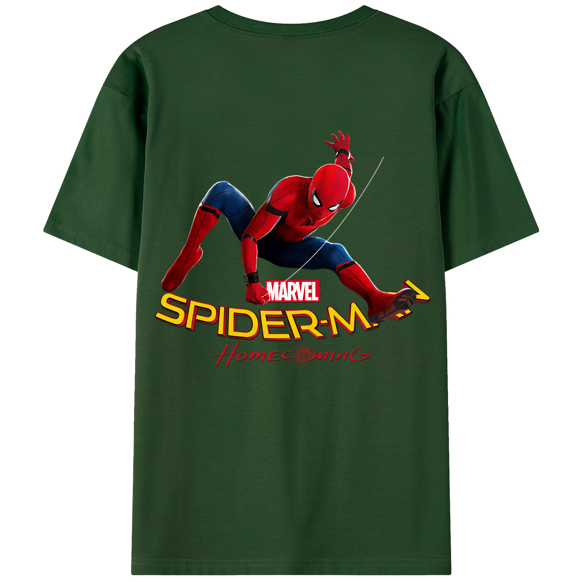 （画像用） Spider Man スパイダーマン 綿100％半袖Tシャツ（背面プリント）